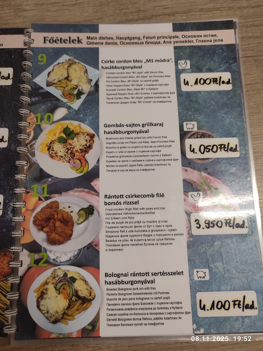 Menu Restaurant In The M1 Autohof Lébény-7