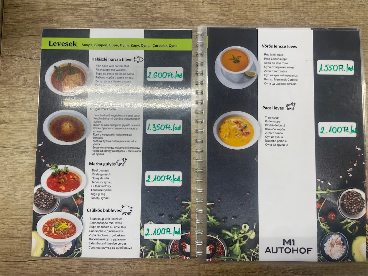 Menu Restaurant In The M1 Autohof Lébény-8