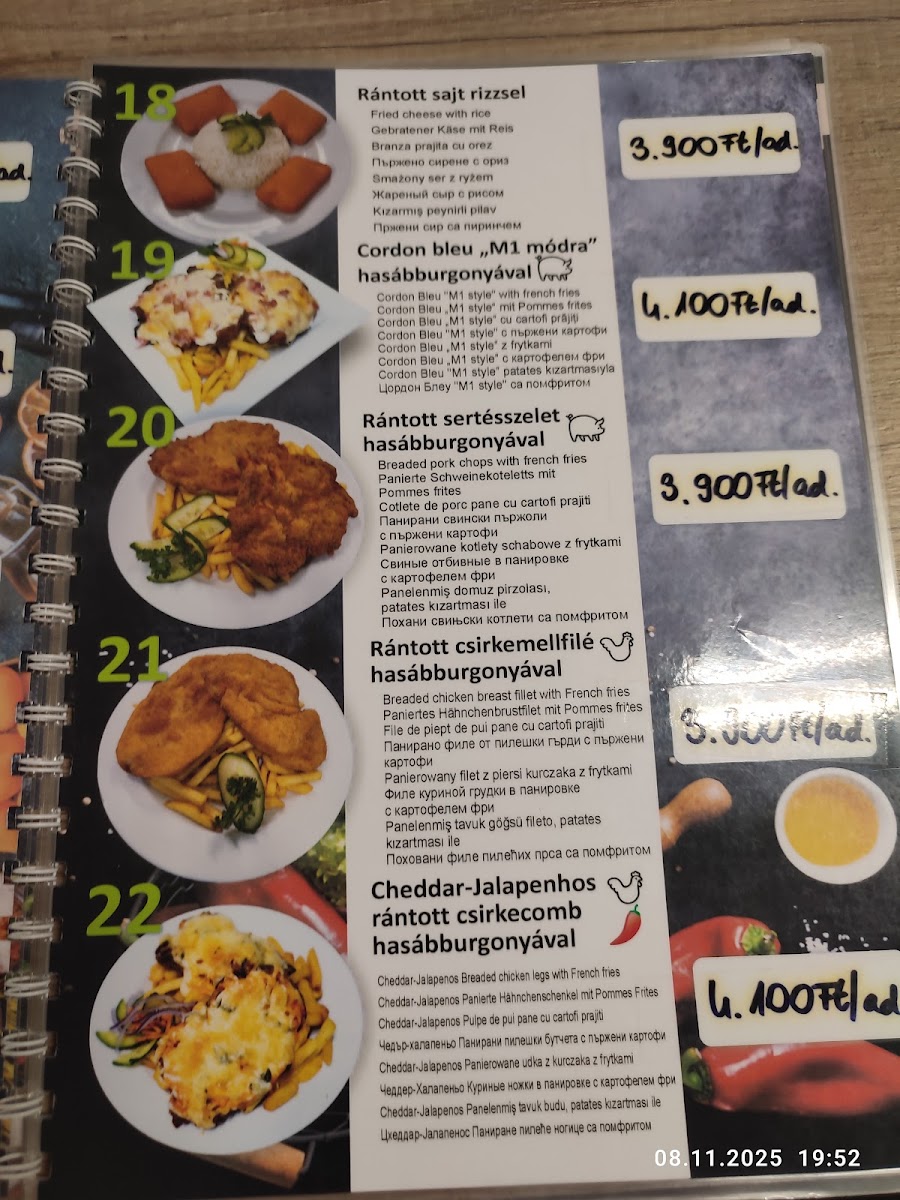 Menu Restaurant In The M1 Autohof Lébény-9